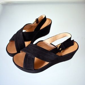 J. Crew Black Marcie Suede Leather Size 6.5